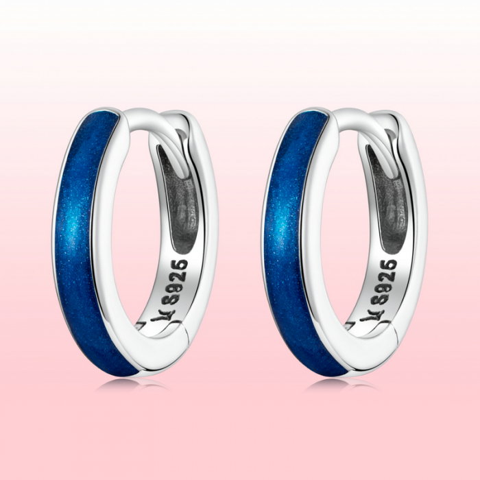 Cercei argint rotunzi albastri [14]