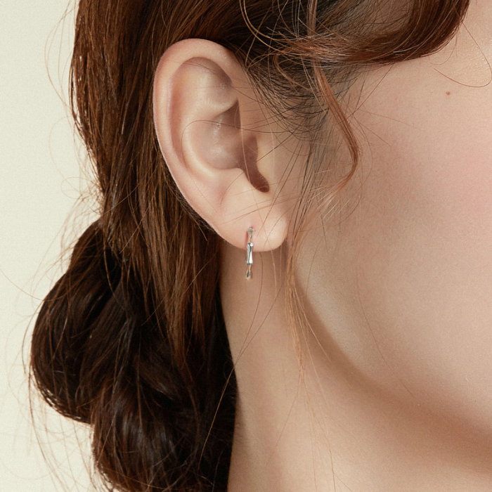 Cercei argint rotunzi bambus [6]