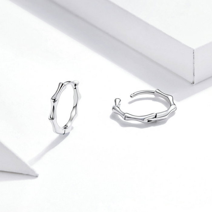 Cercei argint rotunzi bambus [8]