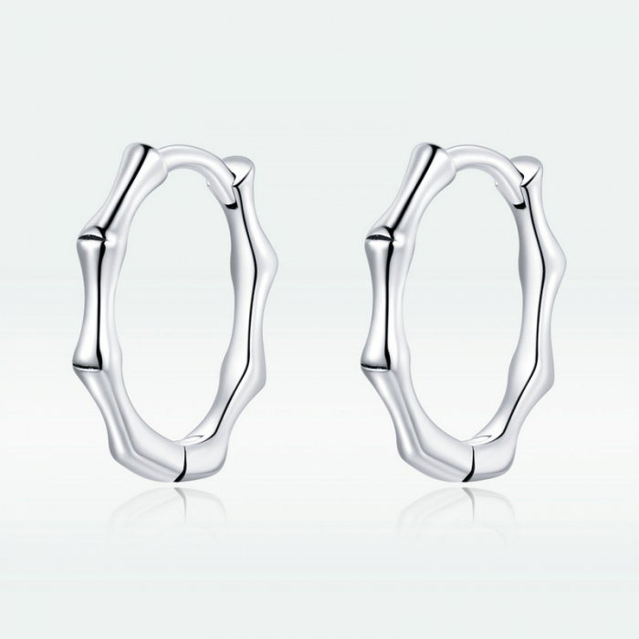 Cercei argint rotunzi bambus [5]