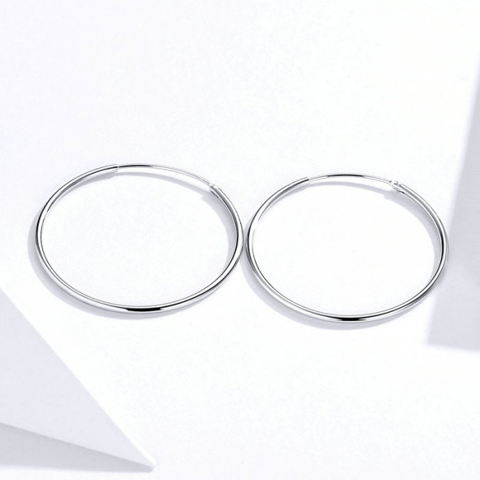 Cercei argint rotunzi cercuri medii de 3 cm [3]