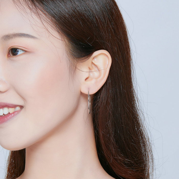 Cercei argint rotunzi cercuri medii de 3 cm [6]