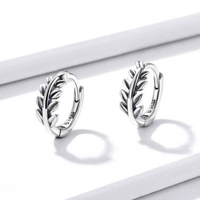 Cercei argint rotunzi cu frunze [4]