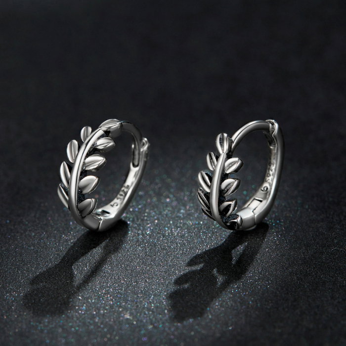 Cercei argint rotunzi cu frunze [5]