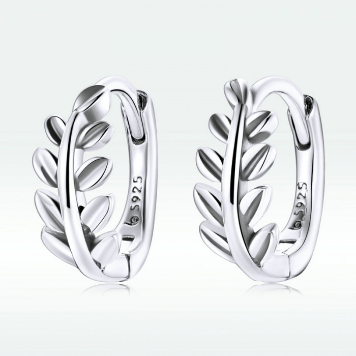 Cercei argint rotunzi cu frunze [9]
