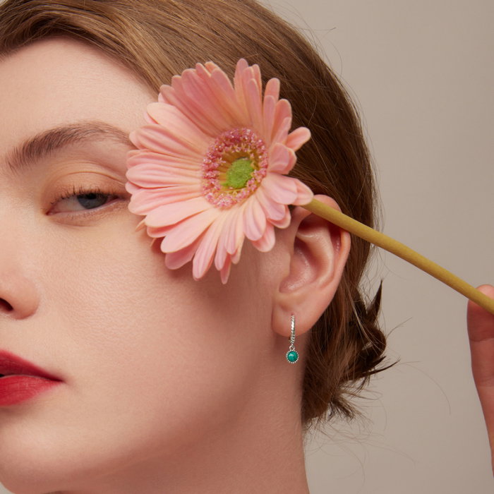 Cercei argint rotunzi cu malachit [3]