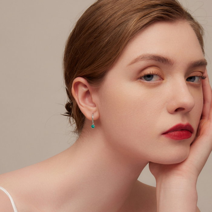 Cercei argint rotunzi cu malachit [5]