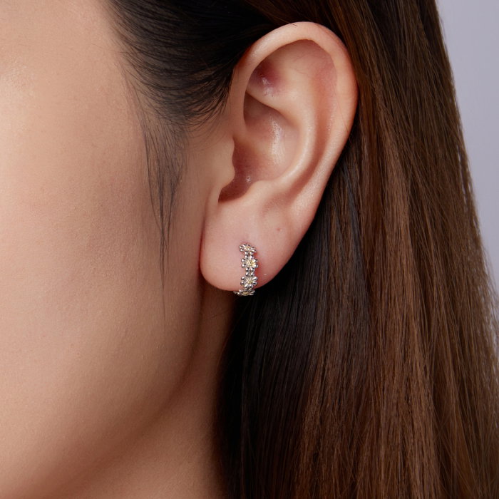 Cercei argint rotunzi cu margarete [9]