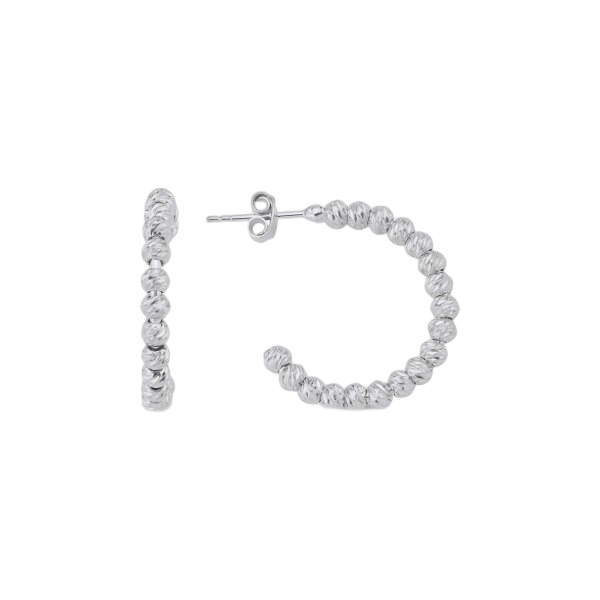 Cercei argint rotunzi cu margele fatetate [1]