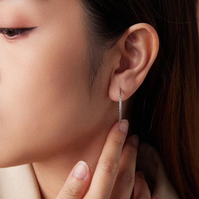 Cercei argint rotunzi cu model [8]