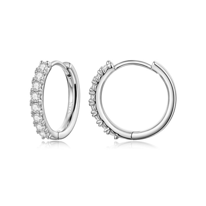 Cercei argint rotunzi cu Moissanit [1]