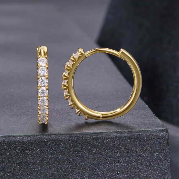 Cercei argint rotunzi cu Moissanit [3]