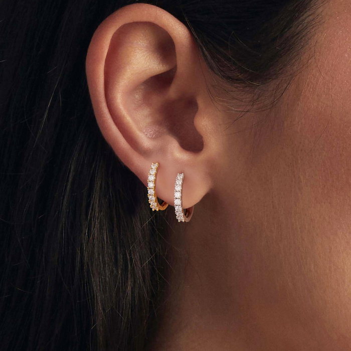 Cercei argint rotunzi cu Moissanit [9]