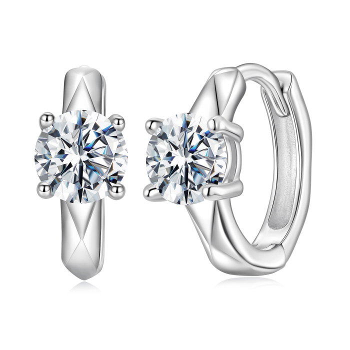 Cercei argint rotunzi cu Moissanit [1]