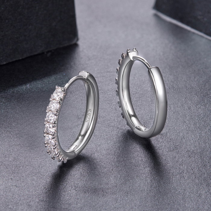 Cercei argint rotunzi cu Moissanit [4]