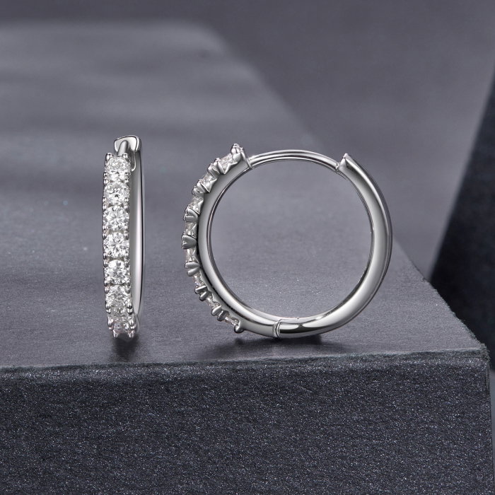 Cercei argint rotunzi cu Moissanit [3]