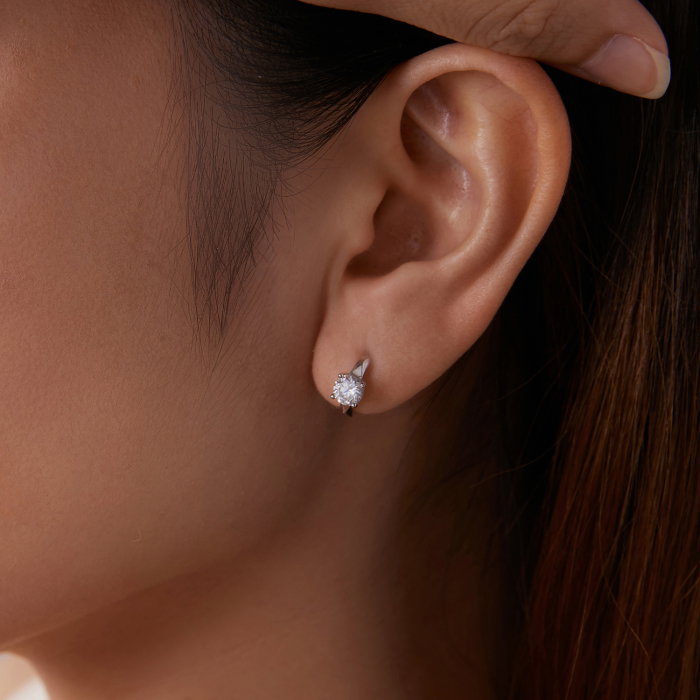 Cercei argint rotunzi cu Moissanit [7]