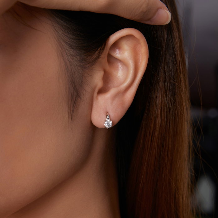 Cercei argint rotunzi cu Moissanit [8]