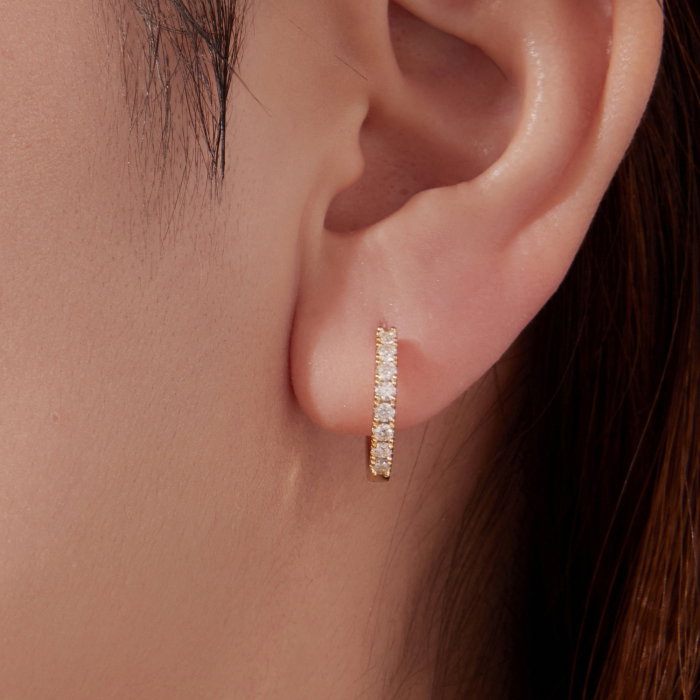 Cercei argint rotunzi cu Moissanit [2]