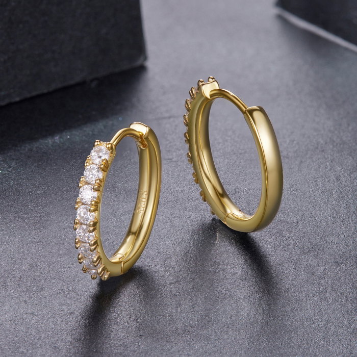 Cercei argint rotunzi cu Moissanit [5]