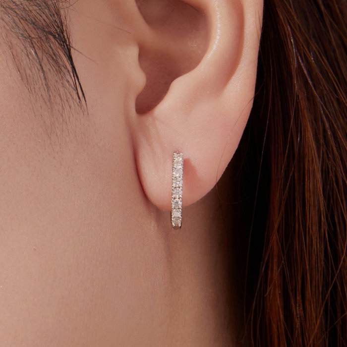 Cercei argint rotunzi cu Moissanit [2]