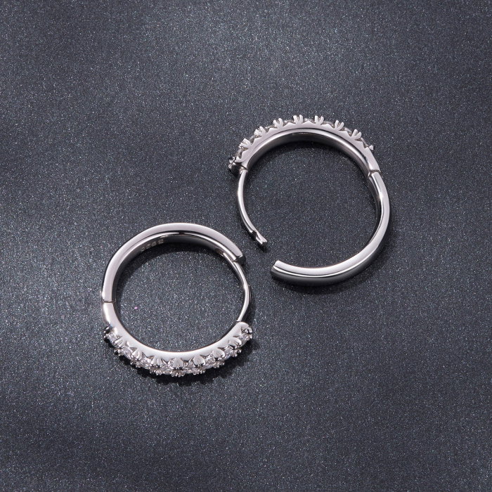 Cercei argint rotunzi cu Moissanit [5]