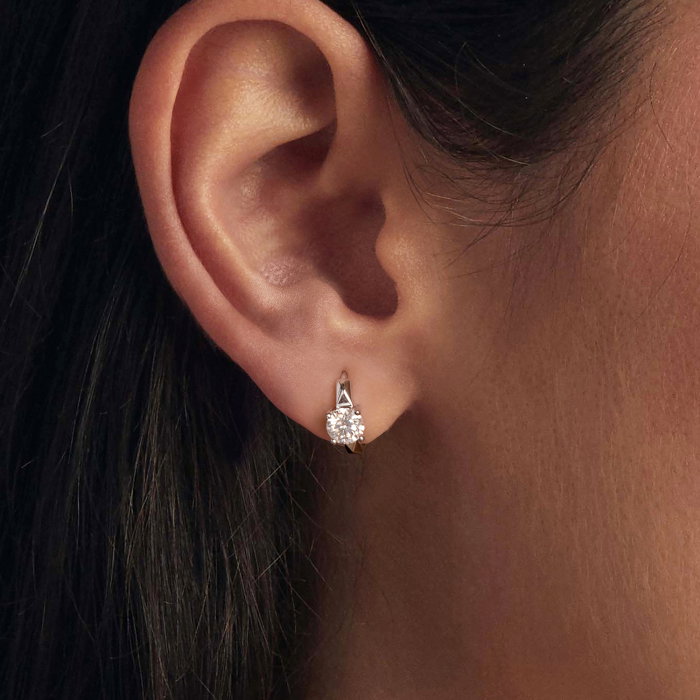 Cercei argint rotunzi cu Moissanit [2]