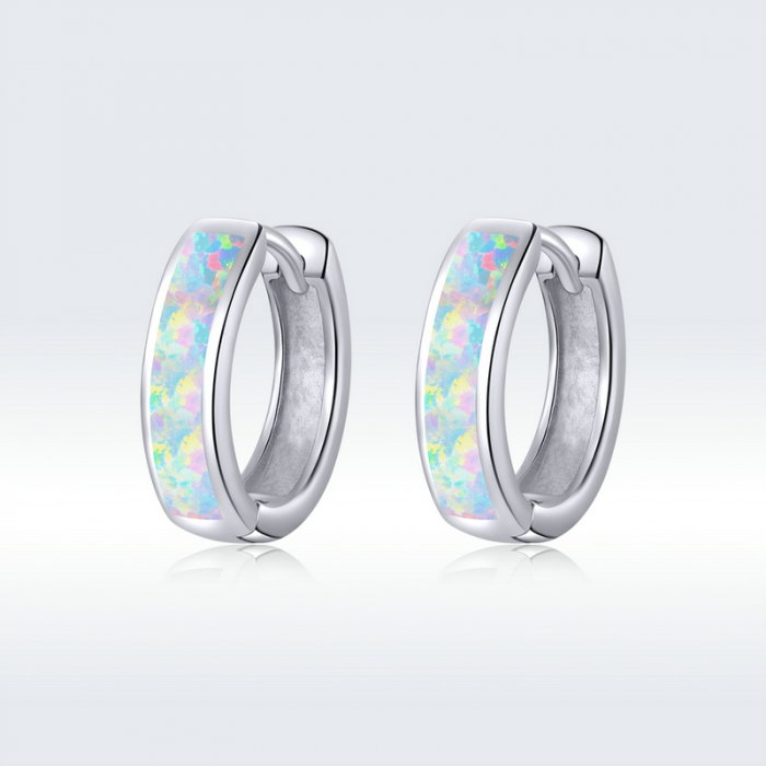 Cercei argint rotunzi cu opal [8]