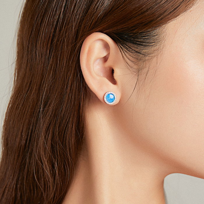 Cercei argint rotunzi cu opal [4]