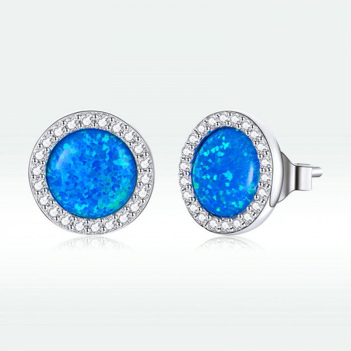 Cercei argint rotunzi cu opal [3]