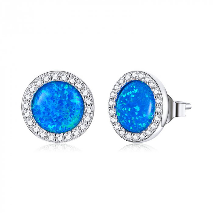 Cercei argint rotunzi cu opal [1]