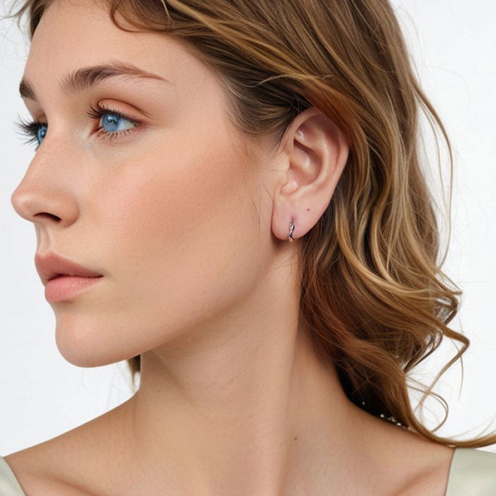 Cercei argint rotunzi cu valuri [7]