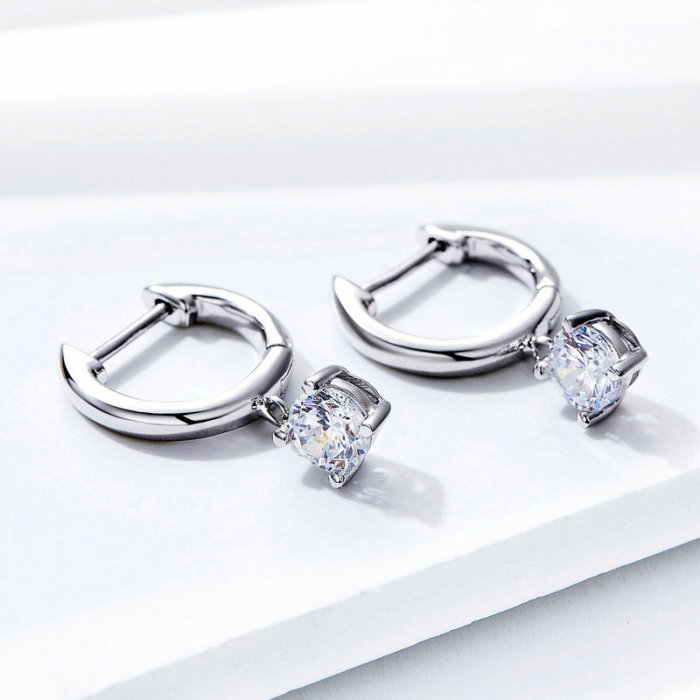 Cercei argint rotunzi cu zirconii [5]