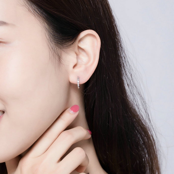 Cercei argint rotunzi cu zirconii [4]