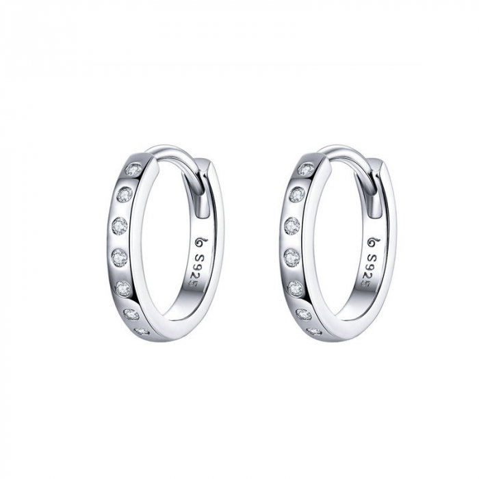 Cercei argint rotunzi cu zirconii [1]