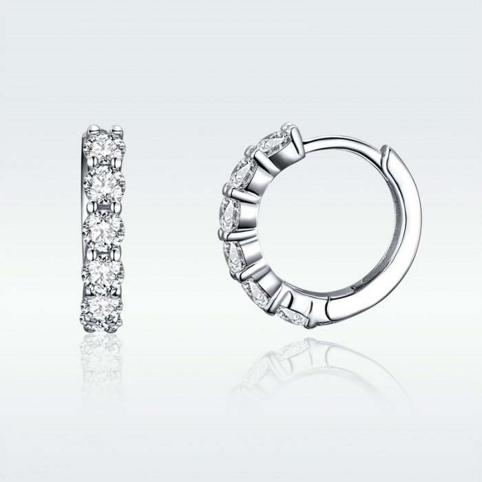 Cercei argint rotunzi cu zirconii [6]