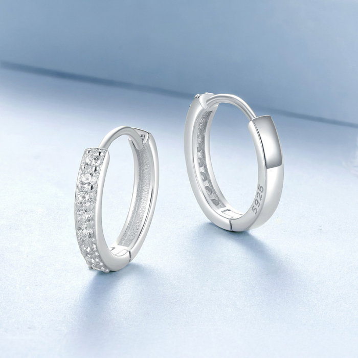 Cercei argint rotunzi cu zirconii [5]