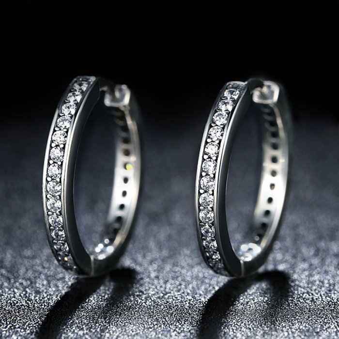 Cercei argint rotunzi cu zirconii [3]