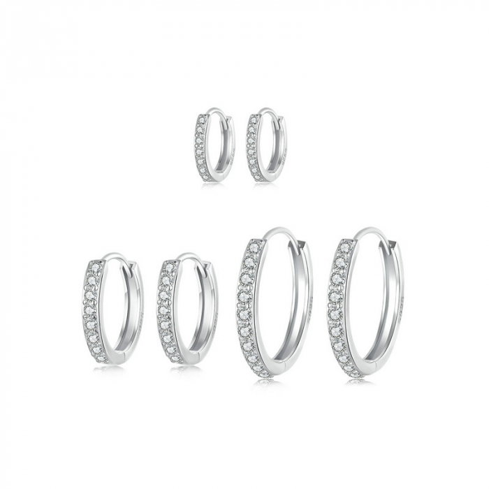 Cercei argint rotunzi cu zirconii [11]