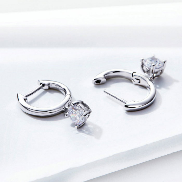 Cercei argint rotunzi cu zirconii [6]