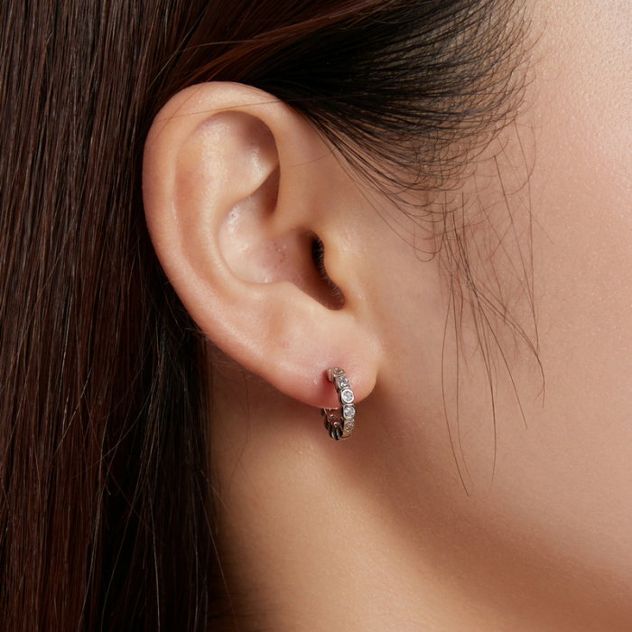 Cercei argint rotunzi cu zirconii [2]