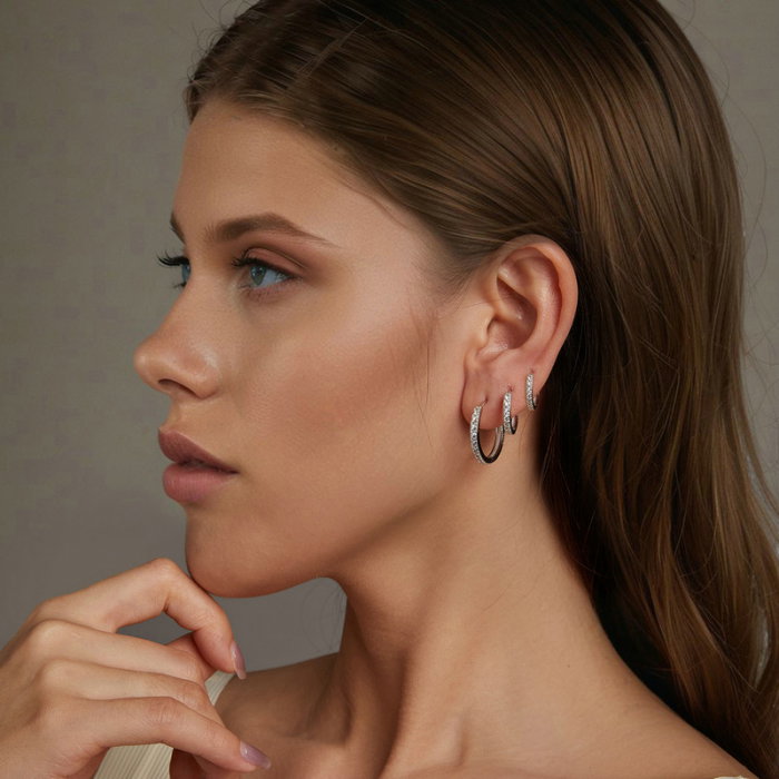 Cercei argint rotunzi cu zirconii [15]