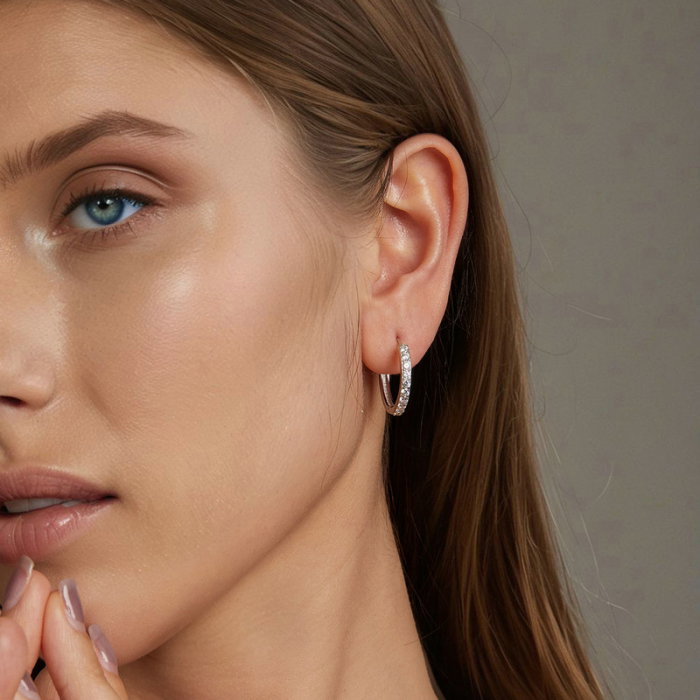 Cercei argint rotunzi cu zirconii [8]