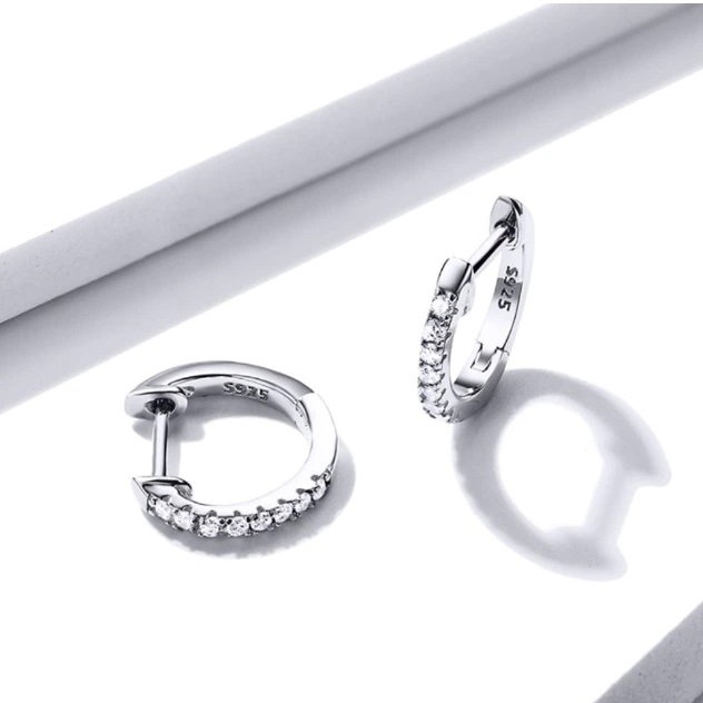 Cercei argint rotunzi cu zirconii placati cu rodiu [9]