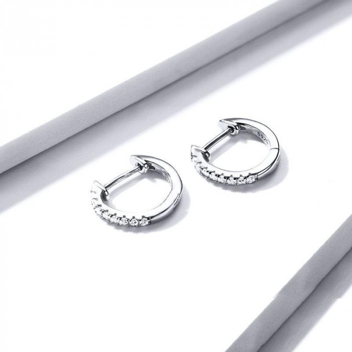 Cercei argint rotunzi cu zirconii placati cu rodiu [8]