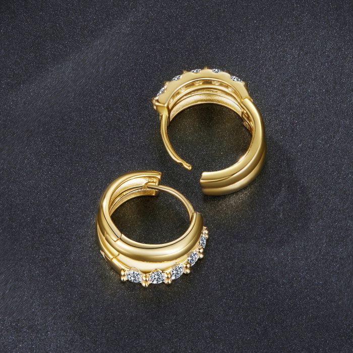 Cercei argint rotunzi dubli cu Moissanit [5]