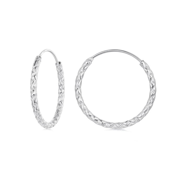 Cercei argint rotunzi floral gravat [1]