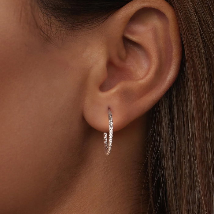 Cercei argint rotunzi floral gravat [7]