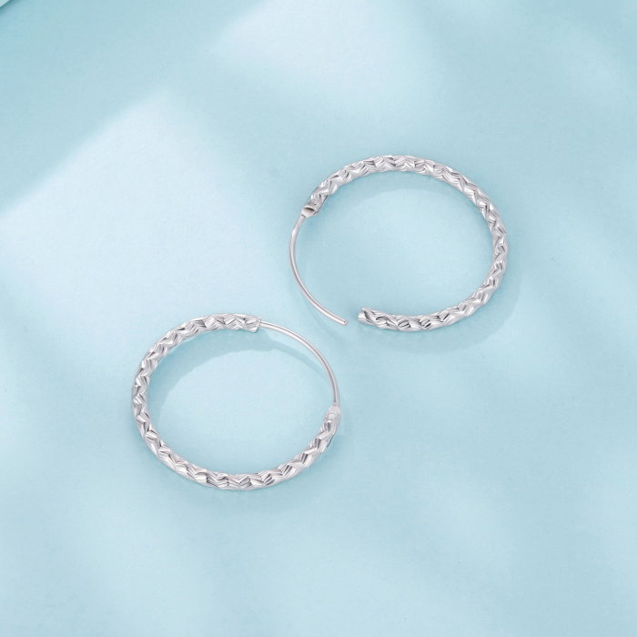 Cercei argint rotunzi floral gravat [6]