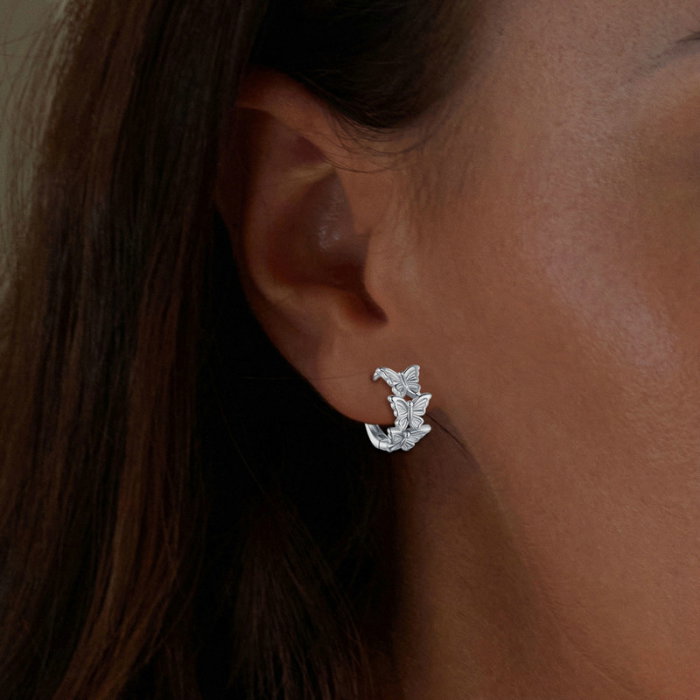 Cercei argint rotunzi fluturasi [2]